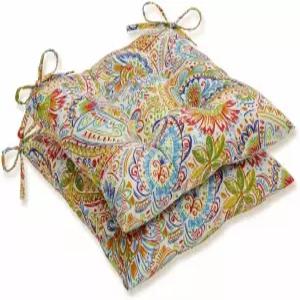 넥타이 터프트드 날씨 퇴색 방지 기능이 있는 베개 퍼펙트 페이즐리 실내/외 의자 시트 쿠션 18.5인치 x