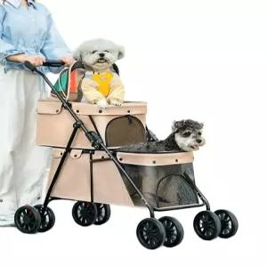 두마리유모차 강아지 고양이 접이식 2단 반려견 대형 외출 펫 애견 가능 카트 이동장 트윈