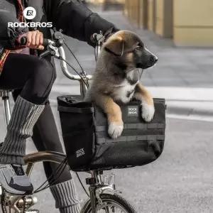 자전거바구니 ROCKBROS 자전거 앞 바구니 16L 야채 가방 Brompton 퀵릴리즈 반려동물 핸들바 튜브 목걸이