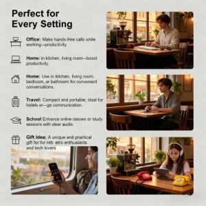 마이크가 포함 리뉴얼 전화기 핸드셋 스타일 타단자-C 유선 핸들 리시버 엉킴 리스 와이어 핸드헬드 휴대폰