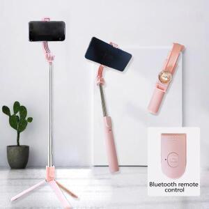 KT01 100cm 무선 휴대 전화 셀카 스틱 삼각대 스탠드 블루투스 원격 확장 라이브 투어