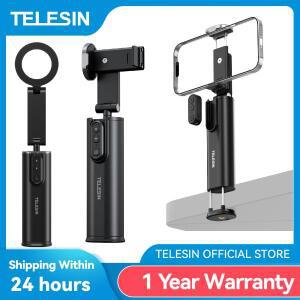 TELESIN 셀카봉 휴대폰 거치대 무선 리모컨 여행 클램프 스마트폰용 마그네틱 360 ° 회전 3 in 1