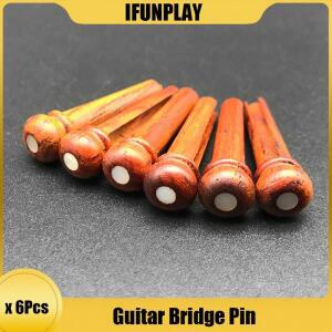 6PCS 순수 cocobolo 나무 어쿠스틱 기타 다리 핀 전복 진주 도트 속지 내구성 줄 손톱 액세서리