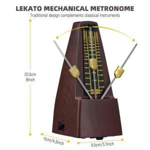 레카토 단자문용 기계식 메트로놈 피아노 우쿨렐레 바이올린용 유니버셜 큰 소리 정밀 비트 템포