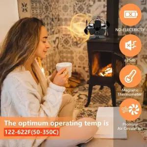 무동력팬 스토브 팬 무소음 열 분배 전동 벽난로 장작 난로 에코 저소음 가정용 겨울 난방