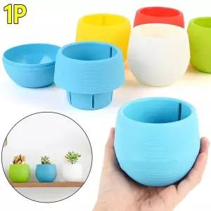 미니 컬러 원형 플라스틱 화분 중형