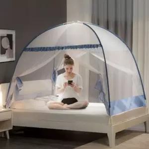 침대 텐트 모기장 접이식 양문형 원터치 캐노피 사각모기장