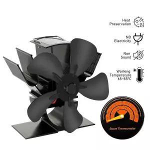 무동력팬 5 열 구동 스토브 팬 미니 벽난로 로그 목재 버너 에코 저소음 히터 분배