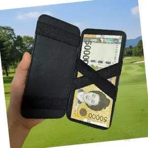 골프 라운딩 필드 연습 휴대용 지갑 카드 티 수납 보관 파우치 케이스 검정색