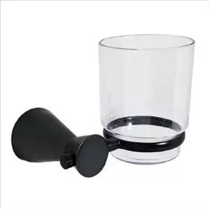 무타공 벽걸이 컵대 스테인리스 블랙 컵대 화장실 욕실