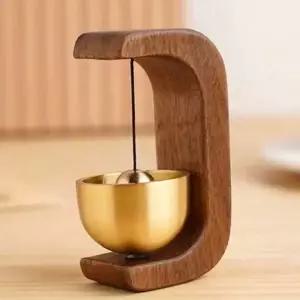 자석 인테리어 황동현관벨 원목 우드 문종 현관 벨 모던