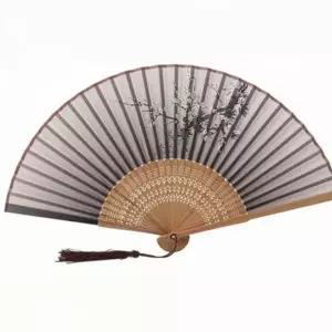대나무 여름용 휴대용 동양화풍 부채 접이식 전통 매화 수제