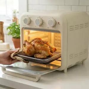 올인원 대용량 오븐형 에어프라이어 아이보리 25L