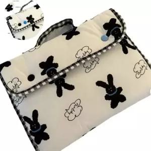 노트북파우치 가방 케이스 귀여운 예쁜 감성 토끼 프린트 노트북 만화 테마 휴대용 파우치 전자 기기용 업