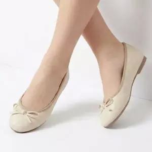 리본 레더 빅사이즈 베이직 여성 플랫슈즈