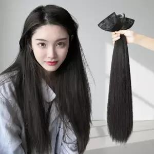 숱보강 똑딱이 부분가발 3p 블랙 자연스러운 정수리 커버 가발