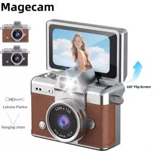 레트로캠코더 빈티지 카메라 비디오 Magecam 엄지 키체인 147인치 플립 스크린 레트로 CCD 미니 디지털 HD