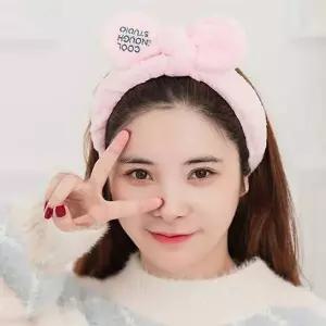 리본모양 자수 레터링 헤어고정 세안밴드 여성세안밴드