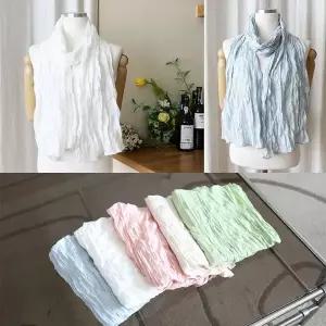 물결 사계절 주름 스카프 롱 머플러 국산 여름 봄 여