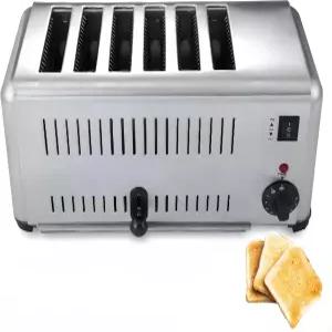 전기 6 슬라이스 카운터탑 팝업 토스터기 스테인리스 스틸 상업용 레스토랑 베이글 브레드를 위한 6개의