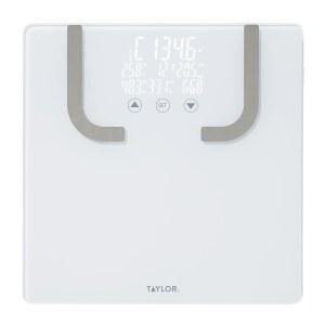 테일러 스마트 욕실, BIA 체지방 분석, 블루투스 앱 동기화, 디지털 체중 모니터, BMI 및 BMR 추적, 8개의 사용자 프로필, 440파운드 용량, LED 디스플레이, 유리 플랫폼, 화이트