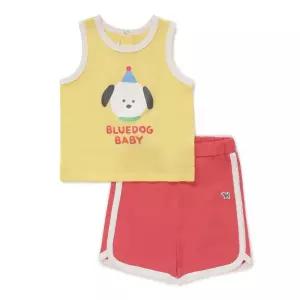 [롯데백화점]블루독베이비 YE)멍멍민소매상하세트 46370-672-21 4637067221 출산백일돌선물