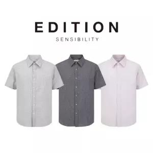 [롯데백화점]에디션 SS 남성여름남방 마이크로 패턴 반팔 셔츠 3종 1택 NEF2WC1952 DR4488