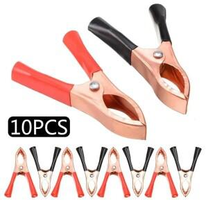 10pcs 30A 악어 스프링 클램프 레드 & 블랙 자동차  클립 케이블 충전기 전압  도구 액세서리