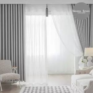 지나송 토스카나 암막커튼+코디커튼 풀세트 특대형