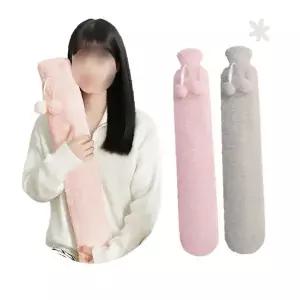 대용량 긴형 인조털 감싼 온수팩 캠핑용 찜질 보온주머니 휴대용 체온유지 부드러운