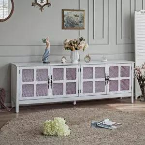 [버지니아]다니엘 리치 TV 높은거실장 원목 엔틱화이트