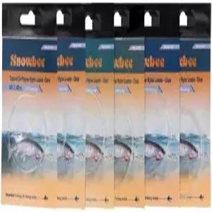 스노우비 9피트 클리어 모노필라멘트 리더 송어 및 민물 낚시용 테이퍼드 플라이 코폴리머 나일론 2배에서