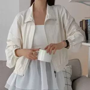여성 나일론 카라 바람막이 점퍼 얇은 집업 자켓 간절기 -WJK0095- 봄 가을