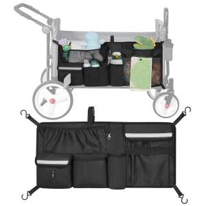 ORKELS 유모차 오거나이저 멀티 호환 대용량 네트 모든 시리즈 포켓이 액세서리 카고 있는 보관 블랙 왜건 WONDERFOLD 모델과