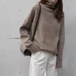 [옷자락]여성 따뜻한 루즈핏 오버사이즈 터틀넥 일상 니트 스웨터