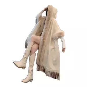 밍크 플리스 코트 케이프 후드 에코퍼 페이크퍼 망토119279