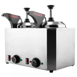 나초 치즈 디스펜서 4.8 QT 워머 스테인리스 스틸 팝콘 버터 펌프 650W 머신 30110°C 온도 조절 가능