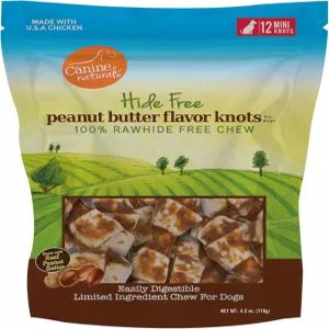 개 내추럴 천연 땅콩버터 츄 미니 매듭 12팩 100 생가죽 및 콜라겐 프리 간식 진짜 제작 쉽게 소화할 수