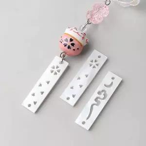 비즈아이 [6709-12]아크릴펜던트 동양풍 일본풍 탄자쿠 자개행운부적 7x30mm ,1개