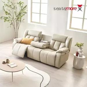 [시트앤모어]카운테스 3인용 이태리천연통가죽 경추 리클라이너...