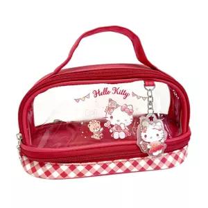 헬로키티 디저트 타임 투명2단 파우치 787400화장품치 치백 소품정리 휴대용치 2단치 가방 다용도치