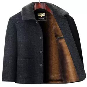 남자 모직 코트 안감 가을 퍼 울 아우터 트렌치 양털 반코트 겨울