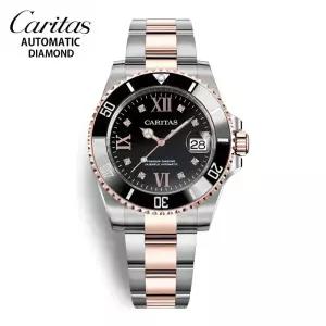 카리타스 다이아몬드 세라믹 오토매틱 남 명품 예물 선물 고급 로즈골드 콤비 손목 시계 / C17200BM