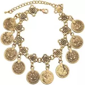 빈티지 각인 동전 진술 팔찌 보헤미안 부족 민족 태슬 맨발 샌들 레트로 보호 집시 발찌 핸드 체인 패션