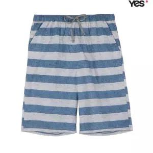 [롯데백화점]예스 블루그레이 스트라이프 남성 이지웨어(5부바지) YSMEY255