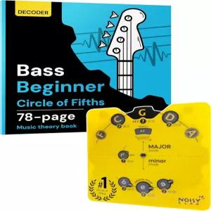 5단계 디코더 휠 + 78페이지 음악 이론 및 작곡 가이드 - 코드 키 음계 진행을 위한 컬러 코딩 베이스 기타