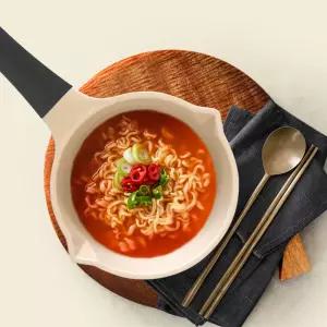 드라마 인덕션 밀크팬 라면 편수 냄비 16cm+유리뚜껑