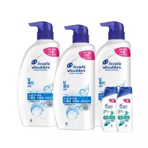 헤드앤숄더 딥클린 샴푸 850ml 3개 미니샴푸 2개 s
