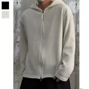 [리빌모아]남자 루프 골지 크롭 후드집업 OF-JUA-377-크림