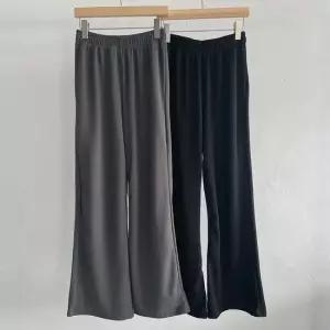 여성 골지 부츠컷 신축성 좋은 밴딩 빅사이즈 롱팬츠